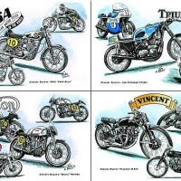 'Classic Racers' Postcard Set (colour)